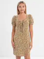 Хаки платье летнее  женское с цветочным принтом