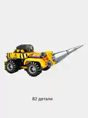 Зеленый конструктор блочный "Строительная спец техника" машинки