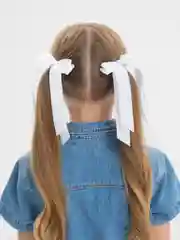 Белый банты школьные, на резинках, кружевные, 2 штуки, разные цвета