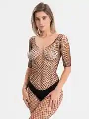Черный эротический костюм в сетку