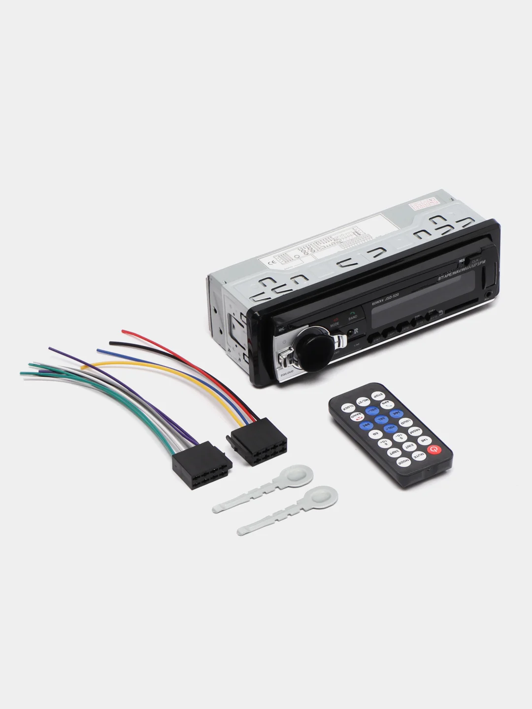Магнитола 1 DIN, Bluetooth, USB, AUX, с пультом ДУ