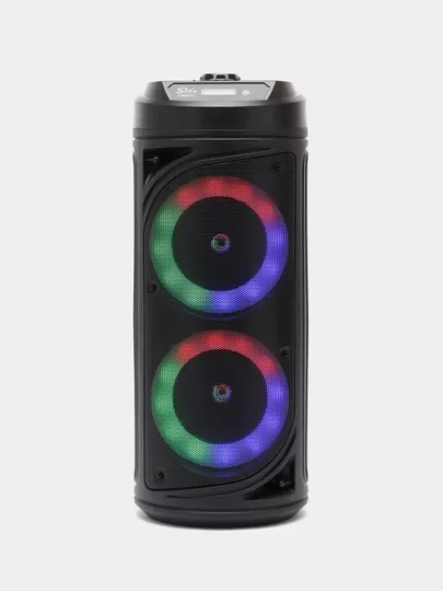 Черный портативная колонка ZQS-6212, c микрофоном, радио и светомузыкой