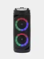 Черный портативная колонка ZQS-6212, c микрофоном, радио и светомузыкой