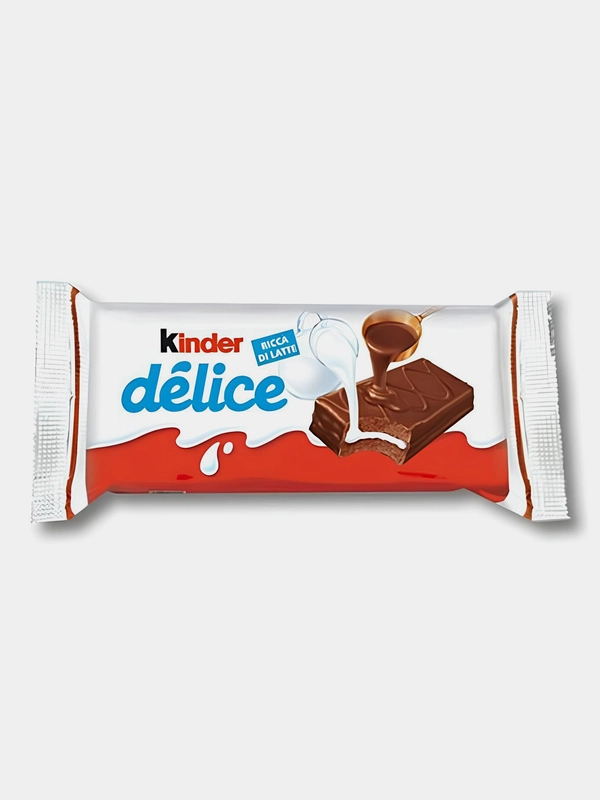 Пирожное Kinder Delice, покрытое какао-глазурью, с молочной начинкой, 39 г
