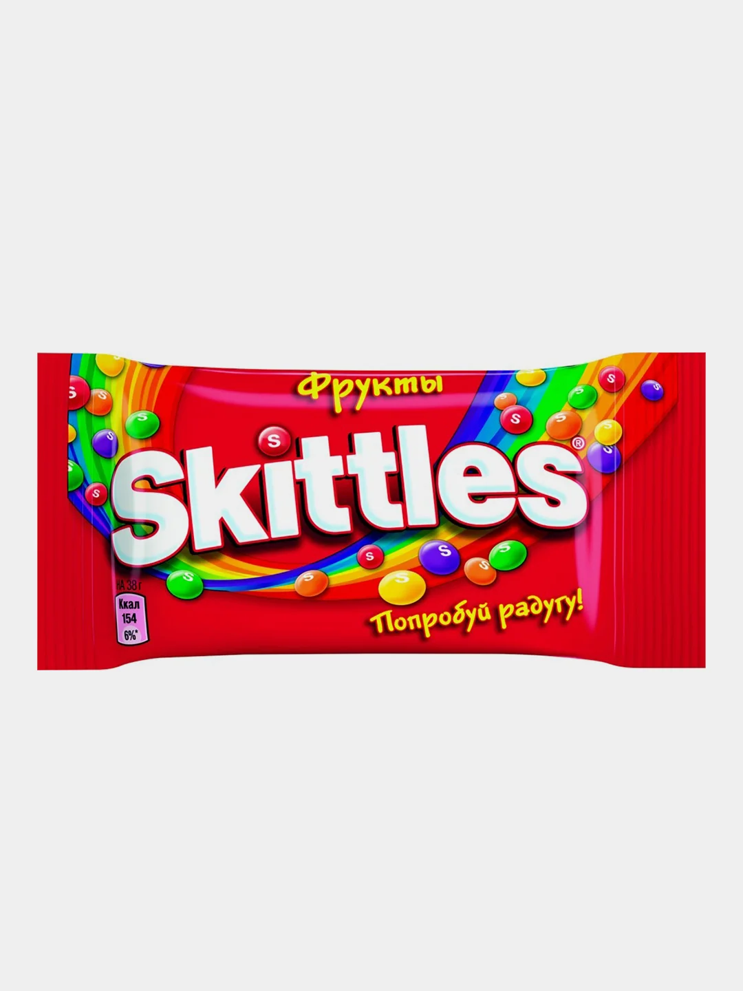 Драже в разноцветной глазури Skittles "Фрукты", упаковка, 12 штук по 38 г