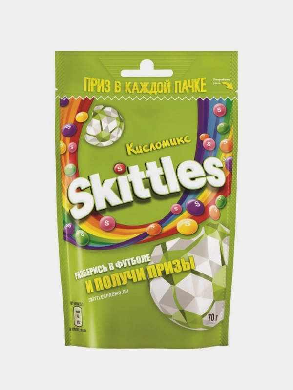 Драже в разноцветной глазури Skittles "Кисломикс", 70 г