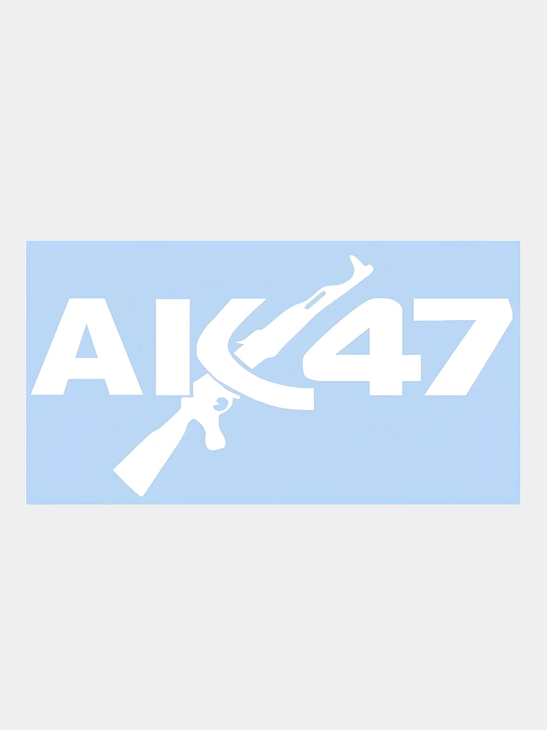 Белый наклейка на авто "АК 47 Автомат Калашников", 20 х 10 см