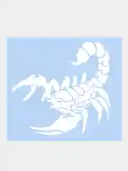 Белый наклейка на авто "Скорпион - Scorpion", 19 х 18 см
