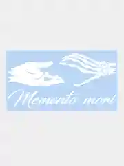 Белый наклейка на авто, машину, стекло, "Memento mori", 25 х 12 см