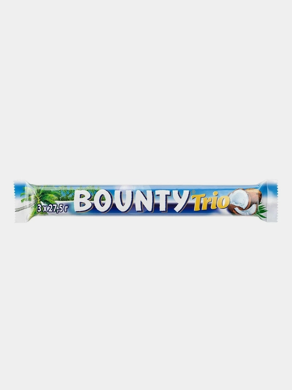 Шоколадный батончик Bounty Trio, кокос, 82,5 г