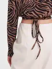 Коралловый меланж рубашка женская с принтом зебра