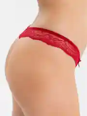 Бордовый трусы-стринги женские, кружевные