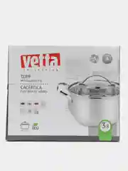 Кастрюля Vetta "Женева", со стеклянной крышкой, индукция, 20 х 11,5 см, 3,8 л