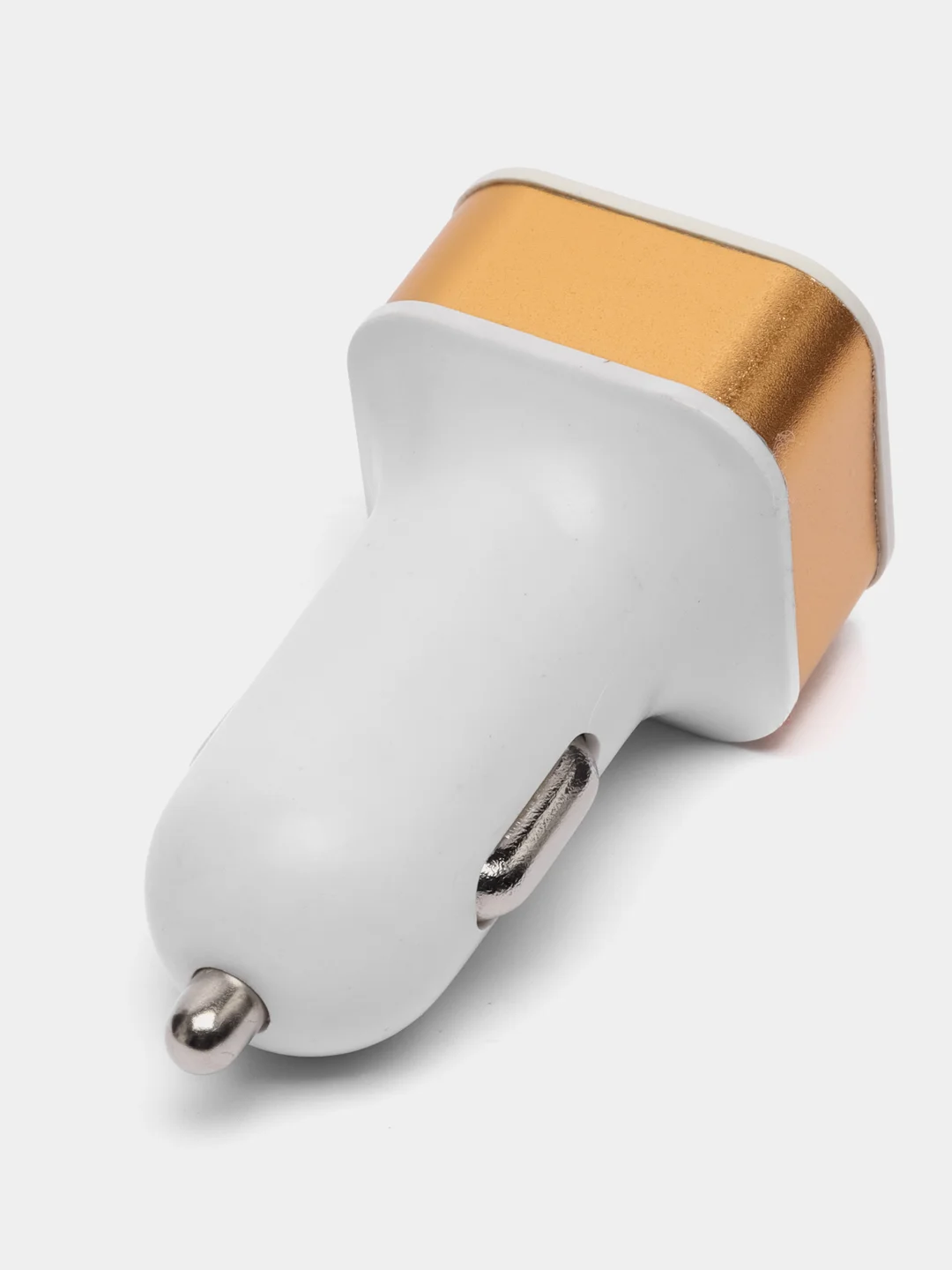 Золотой автомобильное зарядное устройство 2xUSB с индикатором 1А, 2.1А / Автомобильный адаптер