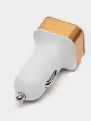 Золотой автомобильное зарядное устройство 2xUSB с индикатором 1А, 2.1А / Автомобильный адаптер