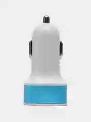 Лазурный автомобильное зарядное устройство 2xUSB с индикатором 1А, 2.1А / Автомобильный адаптер