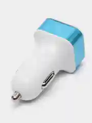 Лазурный автомобильное зарядное устройство 2xUSB с индикатором 1А, 2.1А / Автомобильный адаптер