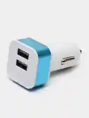 Лазурный автомобильное зарядное устройство 2xUSB с индикатором 1А, 2.1А / Автомобильный адаптер