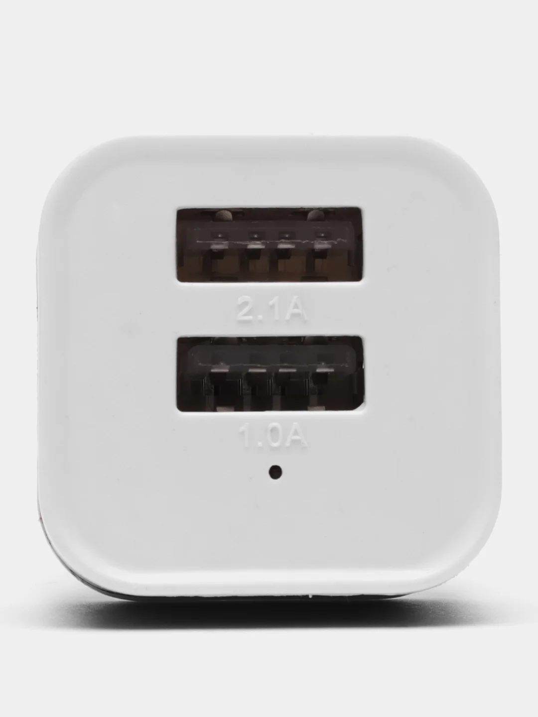 Черный автомобильное зарядное устройство 2xUSB с индикатором 1А, 2.1А / Автомобильный адаптер