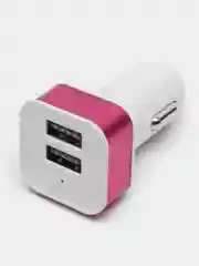 Вишнёвый автомобильное зарядное устройство 2xUSB с индикатором 1А, 2.1А / Автомобильный адаптер