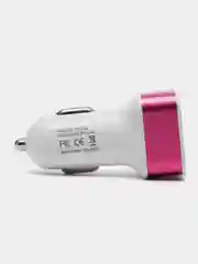 Вишнёвый автомобильное зарядное устройство 2xUSB с индикатором 1А, 2.1А / Автомобильный адаптер