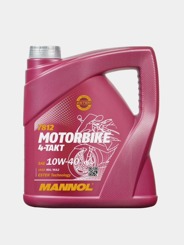Моторное масло MANNOL Motorbike 4-Takt 10W40, 4 л, Синтетическое, 7812-4