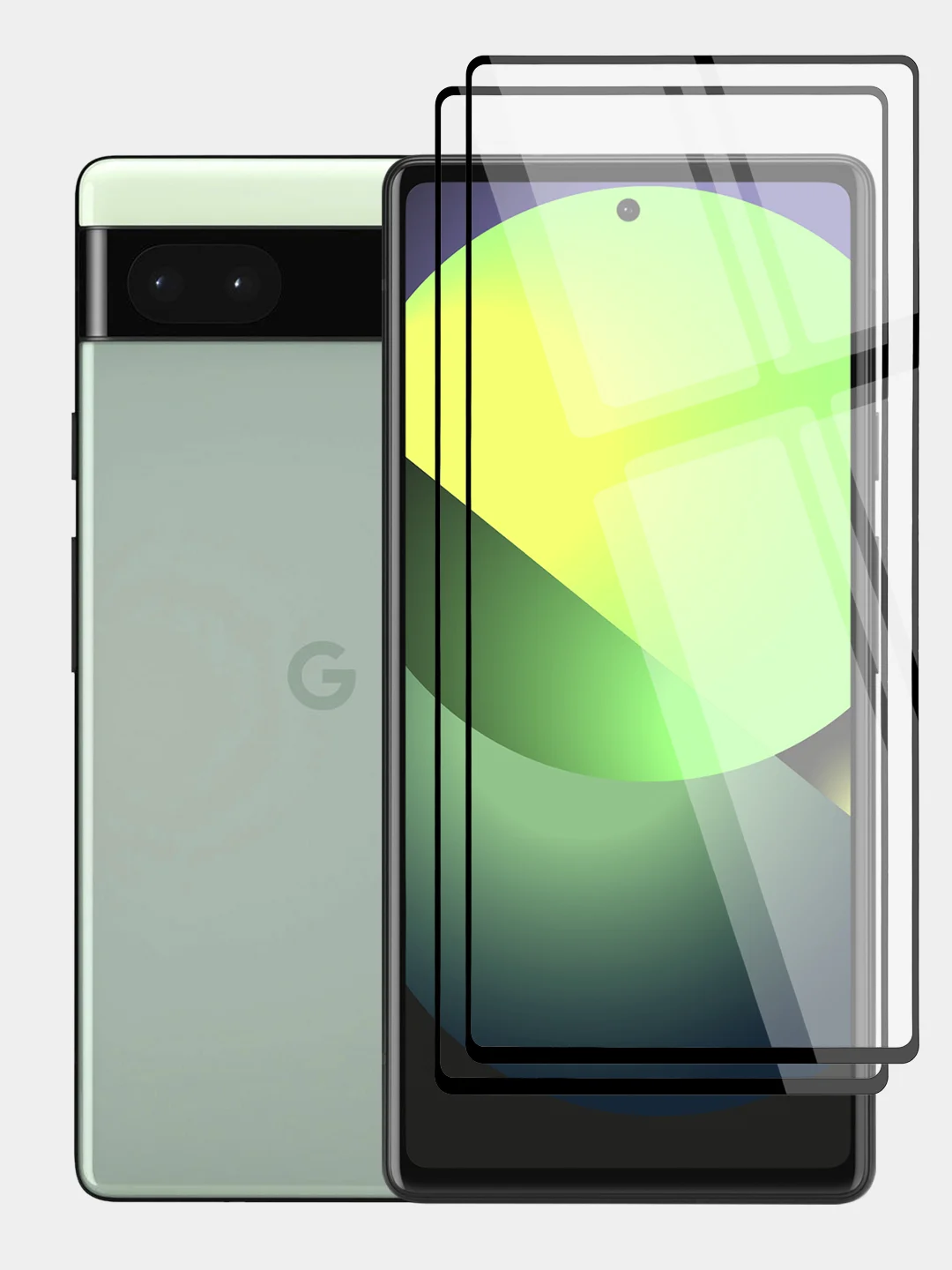 Прозрачный 1-2 шт стекло для Google Pixel 6A защитное BROSCORP с олеофобным покрытием и черной рамкой