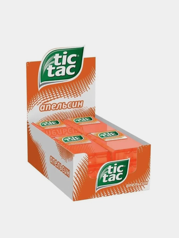 Драже Tic Tac со вкусом Апельсин, упаковка 12 шт по 16 г