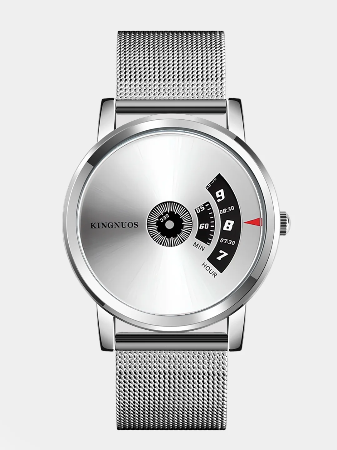 Серебряный мужские наручные часы KINGNUOS K-1260, в подарочной упаковке