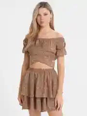 Медный комплект летний  юбка шорты  и топ хлопок