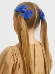 Синий бант для волос, на зажиме, школьные банты