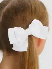Белый бантики на резинке, школьные банты