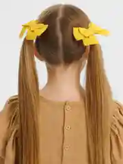 Желтый бантики на резинке, школьные банты