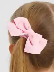 Розовый бантики на резинке, школьные банты