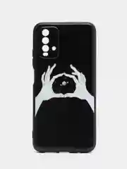 Пастельно-коралловый силиконовый чехол для Xiaomi Redmi 9T (Сяоми Редми 9Т), с принтом, с рисунком