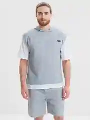 Серый костюм: шорты, футболка, oversize