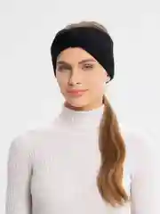 Черный повязка на голову с узлом женская, вязаная