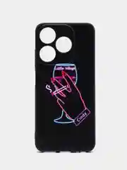 Голубой силиконовый чехол для Tecno Spark 10 / 10C, с принтом, с рисунком, Техно Спарк 10 / 10С