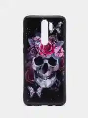 Тёмно-бордовый силиконовый чехол для Xiaomi Redmi Note 8 Pro, с принтом, с рисунком (Редми Ноут 8 Про)