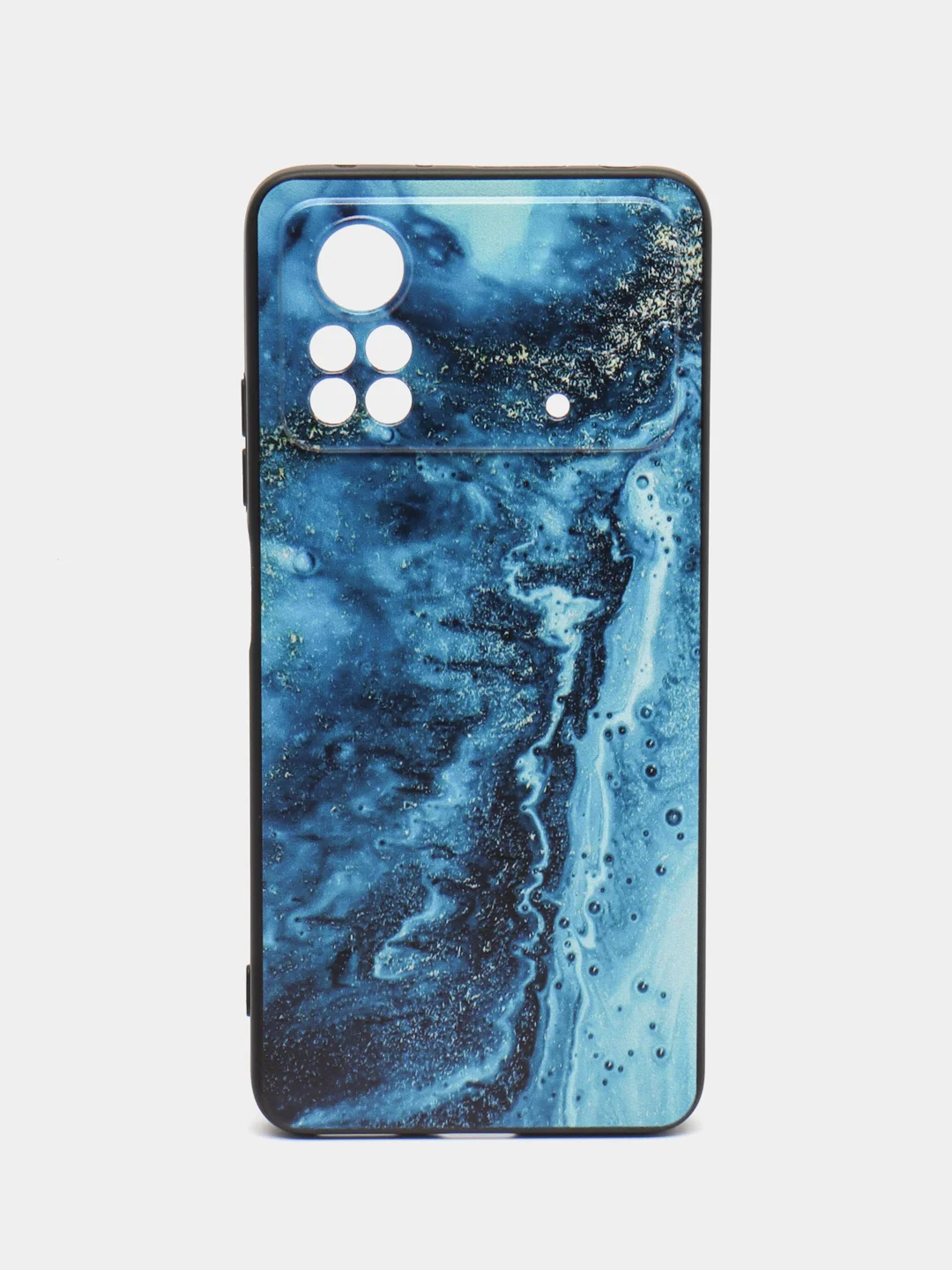 Тёмно-бирюзовый силиконовый чехол для POCO X4 Pro 5G, с принтом, с рисунком (Поко Х4 Про 5г)