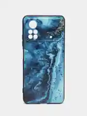 Тёмно-бирюзовый силиконовый чехол для POCO X4 Pro 5G, с принтом, с рисунком (Поко Х4 Про 5г)