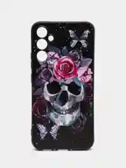 Тёмно-бордовый силиконовый чехол для Samsung Galaxy A34, с принтом, с рисунком, Самсунг Галакси А34