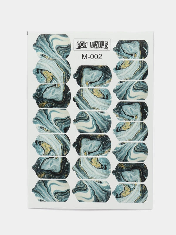 Наклейки, плёнки для ногтей "Мрамор", М002, для маникюра