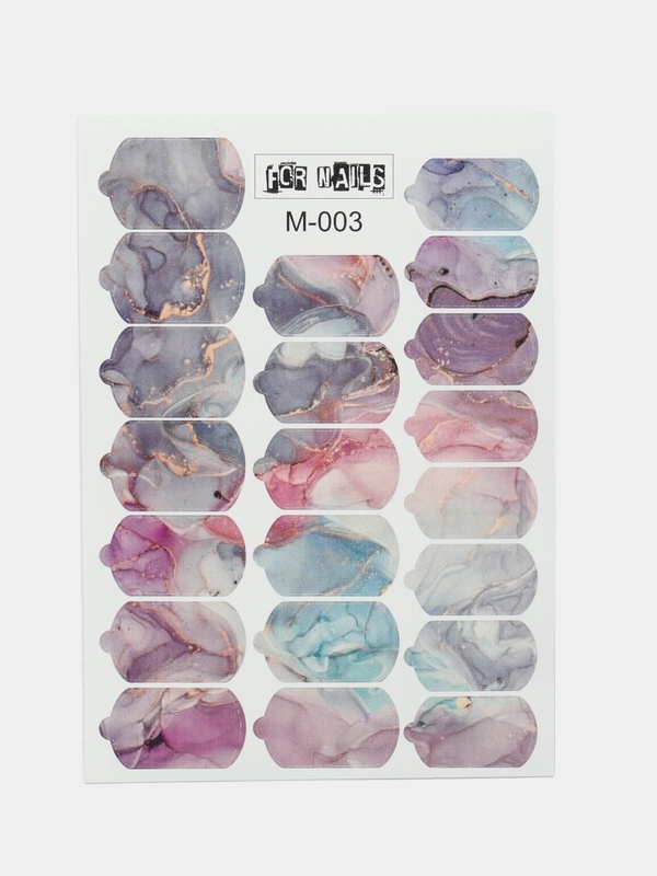 Наклейки плёнки для ногтей мрамор, М003, для маникюра