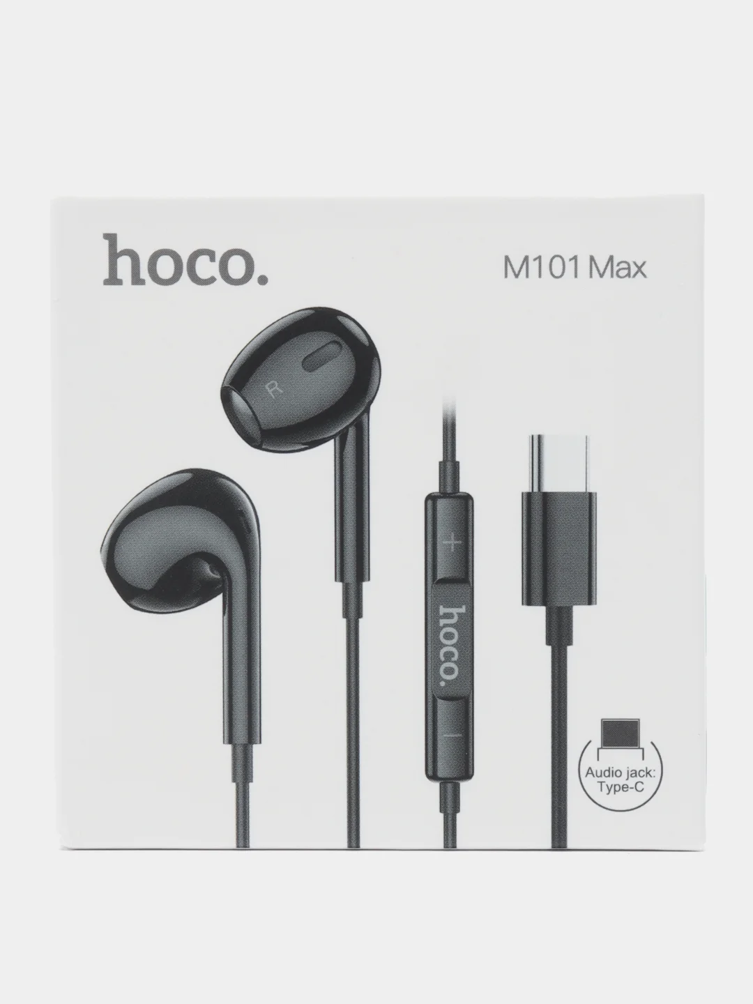 Черный проводные наушники вкладыши Type-C 1.2 м hoco M101 Max Crysstal grace
