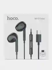 Черный проводные наушники вкладыши Type-C 1.2 м hoco M101 Max Crysstal grace
