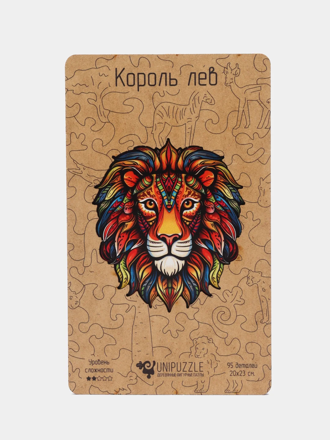 Деревянный пазл "Король лев", 95 деталей, 24х20 см