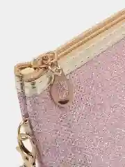 Розовый косметичка блестящая