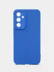 Синий чехол силиконовый Samsung Galaxy A 54 (Самсунг Галакси А 54) с защитой камеры
