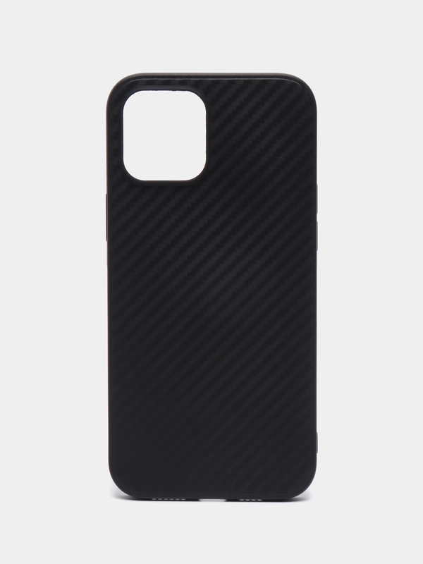 Чехол ТПУ карбон iPhone 12 Pro Max чёрный